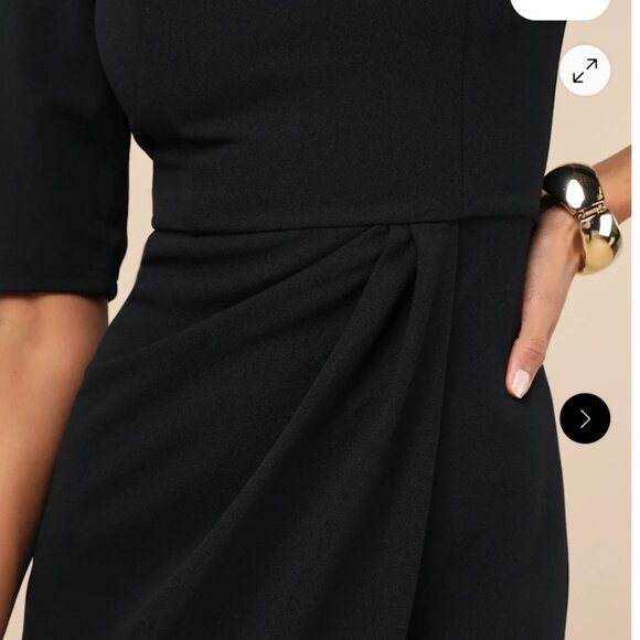 BRAND NEW Lulus  HOLIDAY Westwood Black Half Sleeve Sheath Dress - Picture 3 of 5